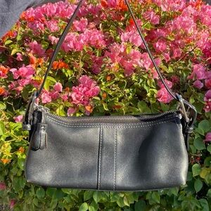 COACH Black Leather Shoulder Bag